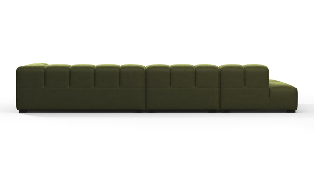 Tufty - Tufty Sectional, Large, Left Chaise, Thyme Luxe Velvet