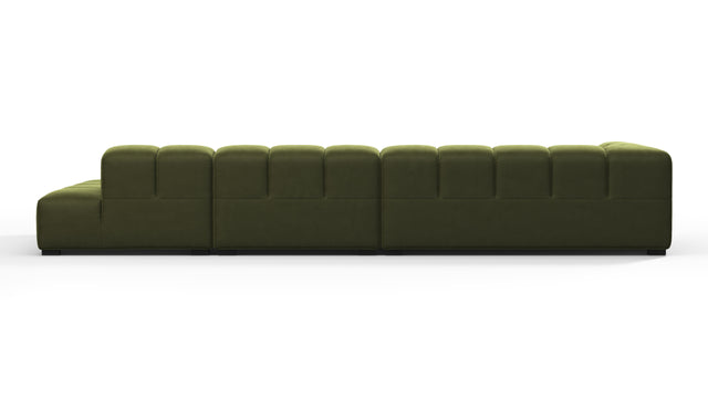 Tufty - Tufty Sectional, Large, Right Chaise, Thyme Luxe Velvet