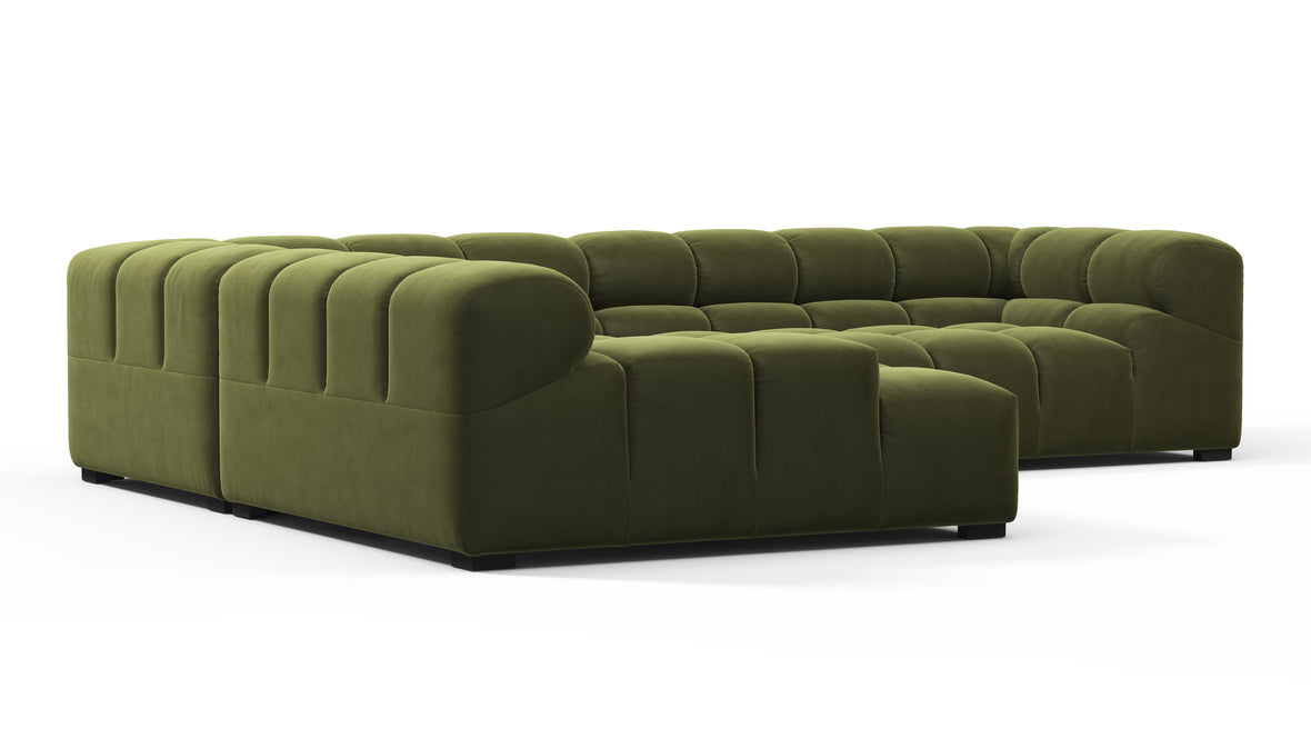 Tufty - Tufty Sectional, Left Corner, Thyme Luxe Velvet