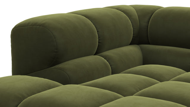 Tufty - Tufty Sectional, Small L, Left, Thyme Luxe Velvet