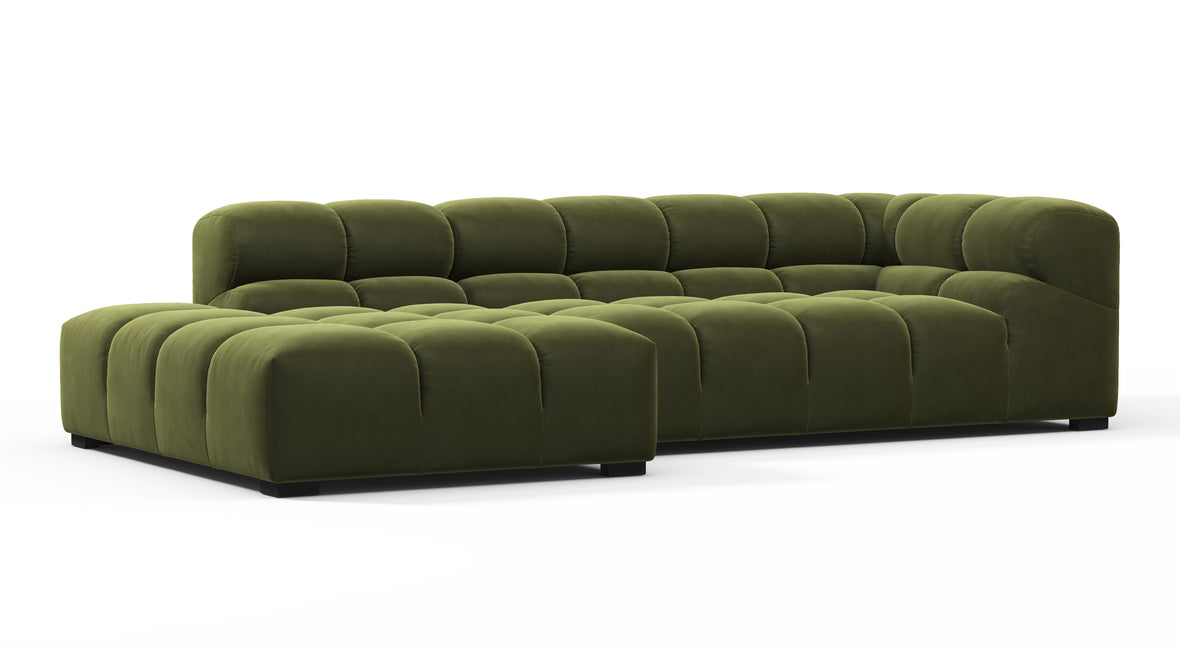 Tufty - Tufty Sectional, Small L, Left, Thyme Luxe Velvet