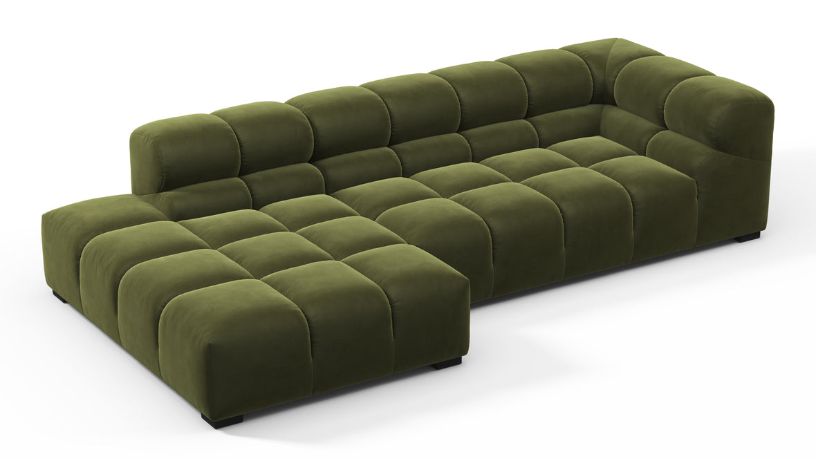 Tufty - Tufty Sectional, Small L, Left, Thyme Luxe Velvet