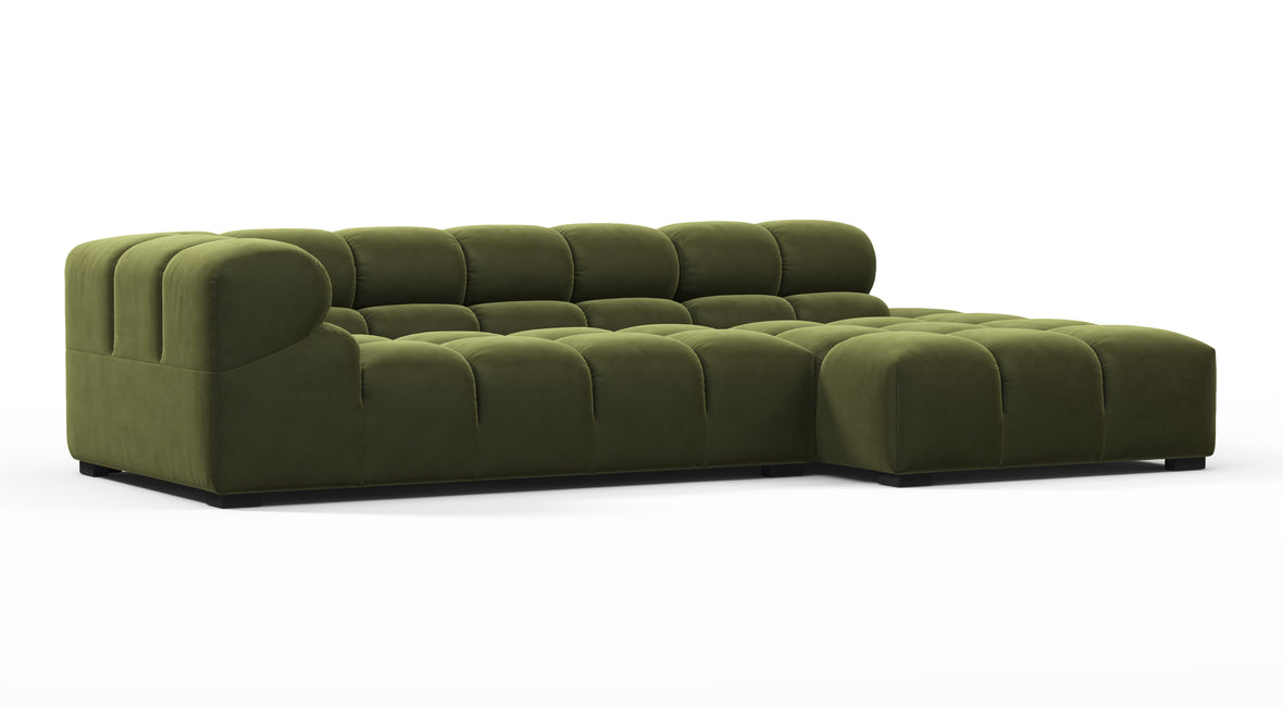 Tufty - Tufty Sectional, Small L, Right, Thyme Luxe Velvet