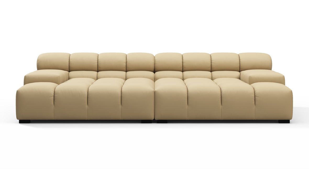 Tufty Outdoor - Tufty Outdoor Sectional, Extra Deep Sofa, Latte Performance Weave