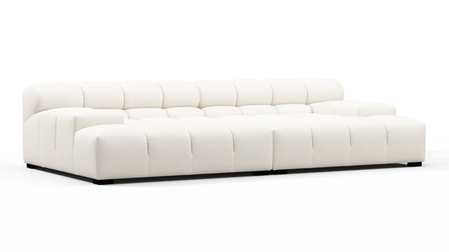 Tufty Outdoor - Tufty Outdoor Sectional, Extra Deep Sofa, Soft White Performance Weave