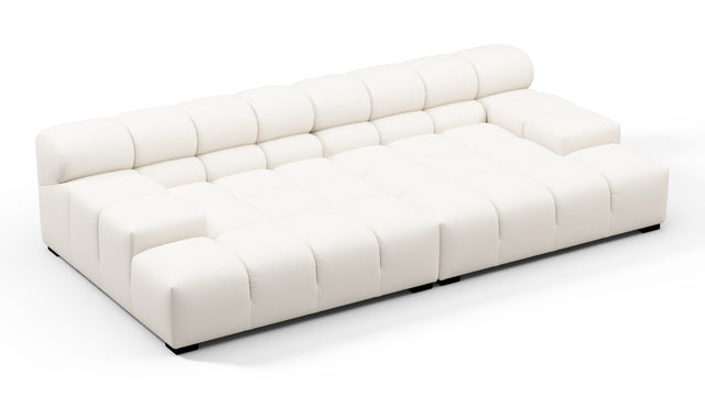 Tufty Outdoor - Tufty Outdoor Sectional, Extra Deep Sofa, Soft White Performance Weave