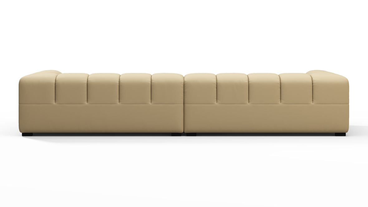 Tufty Outdoor - Tufty Outdoor Sectional, Extra Large Sofa, Latte Performance Weave