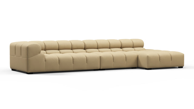 Tufty Outdoor - Tufty Outdoor Sectional, Large, Right Chaise, Latte Performance Weave