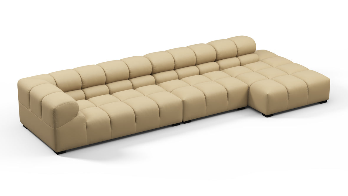 Tufty Outdoor - Tufty Outdoor Sectional, Large, Right Chaise, Latte Performance Weave