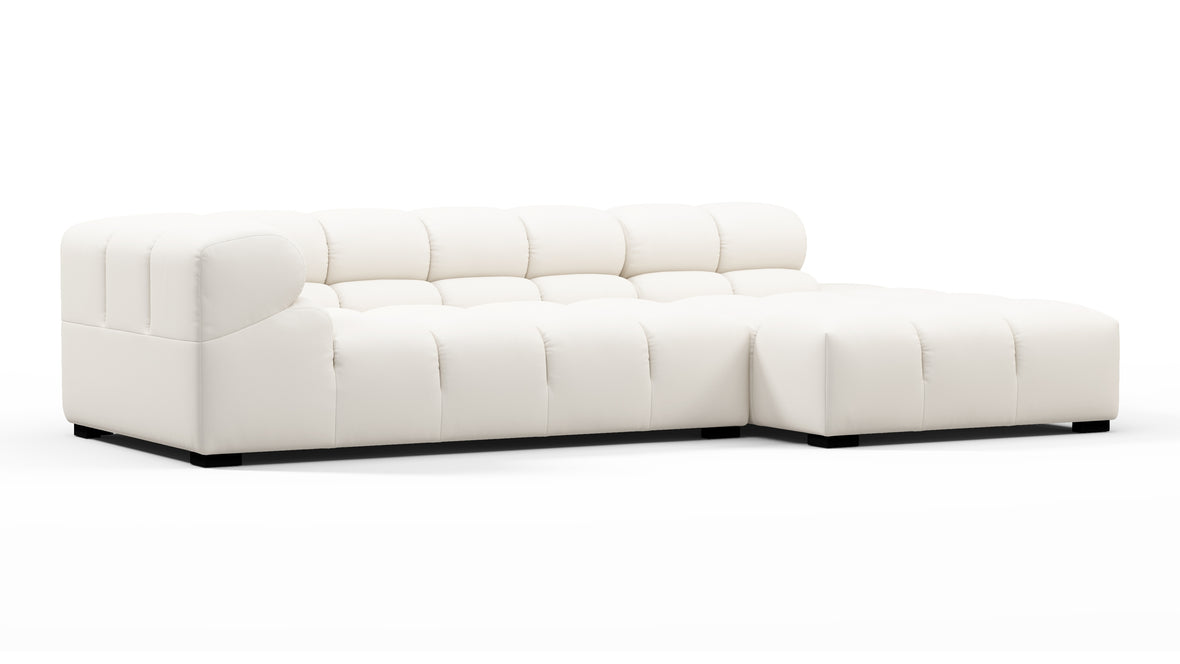 Tufty Outdoor - Tufty Outdoor Sectional, Small L, Right, Soft White Performance Weave