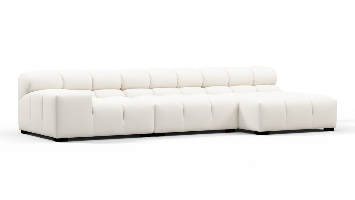 Tufty Outdoor - Tufty Outdoor Sectional, Small, Right Chaise, Soft White Performance Weave