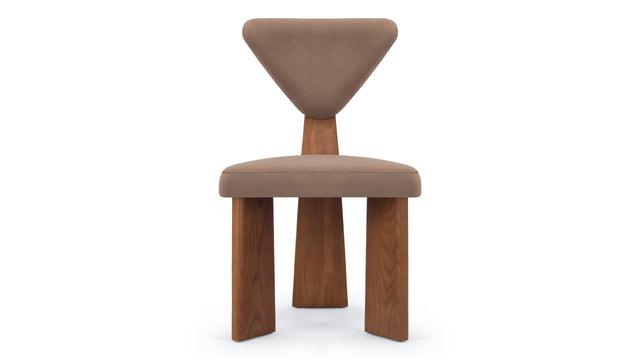 Giraffe - Giraffe Dining Chair, Brown Velvet and Walnut