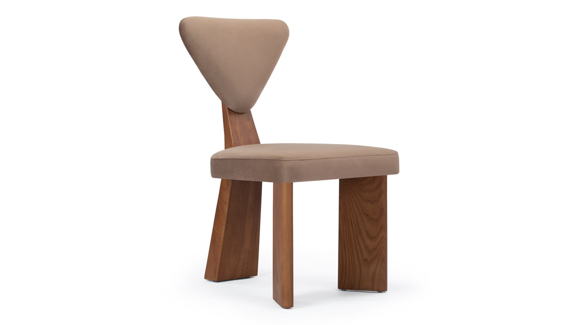 Giraffe - Giraffe Dining Chair, Brown Velvet and Walnut