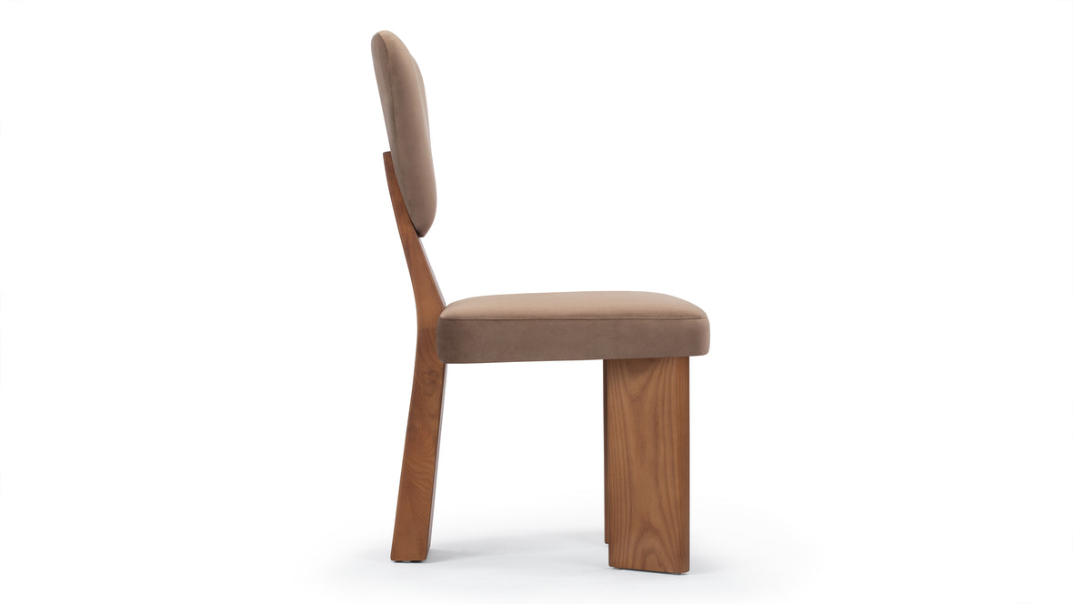 Giraffe - Giraffe Dining Chair, Brown Velvet and Walnut