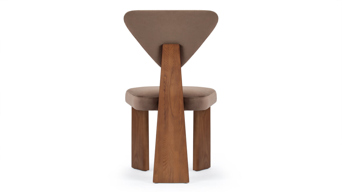 Giraffe - Giraffe Dining Chair, Brown Velvet and Walnut