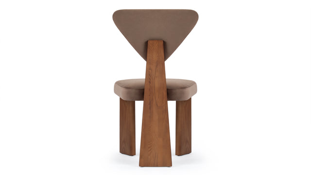 Giraffe - Giraffe Dining Chair, Brown Velvet and Walnut