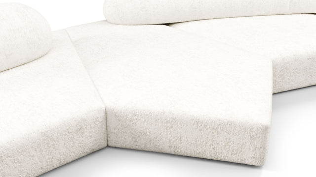 On the Rocks - On the Rocks Sofa, Five Seater, White Textured Chenille