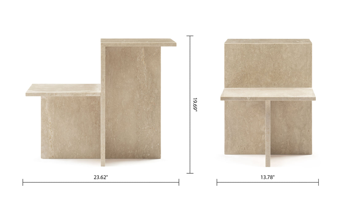 Distinct - Distinct Side Table, Travertine