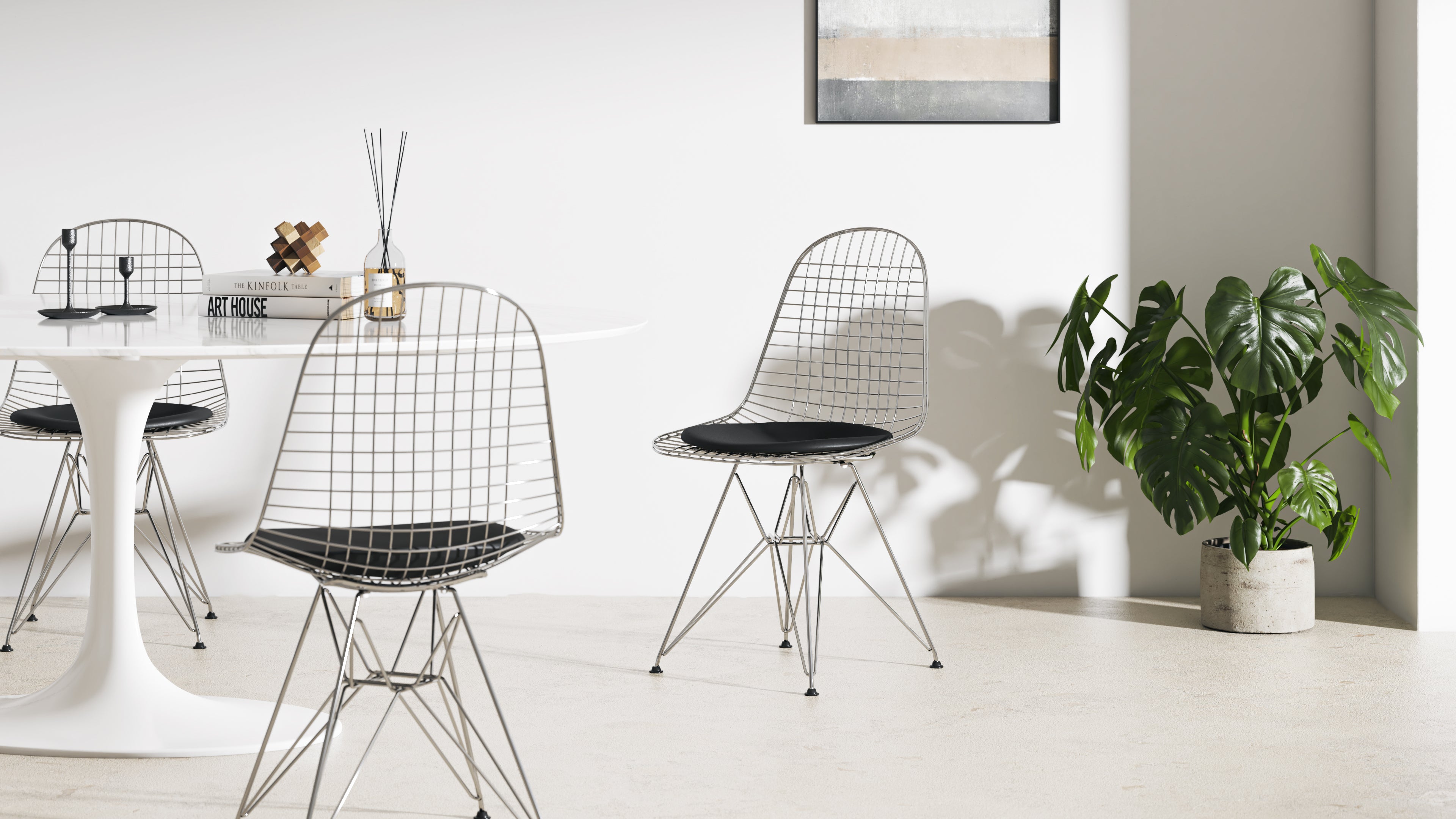 Chrome wire chair sale