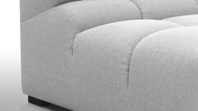 SUPERIOR COMFORT | Designed with the easy-going, informal ethos of the 1970s in mind, the Tufty modules are generously proportioned, coming together in a bench-like base with barely-there connections, allowing plenty of room for you to lean back and curl up in comfort.
