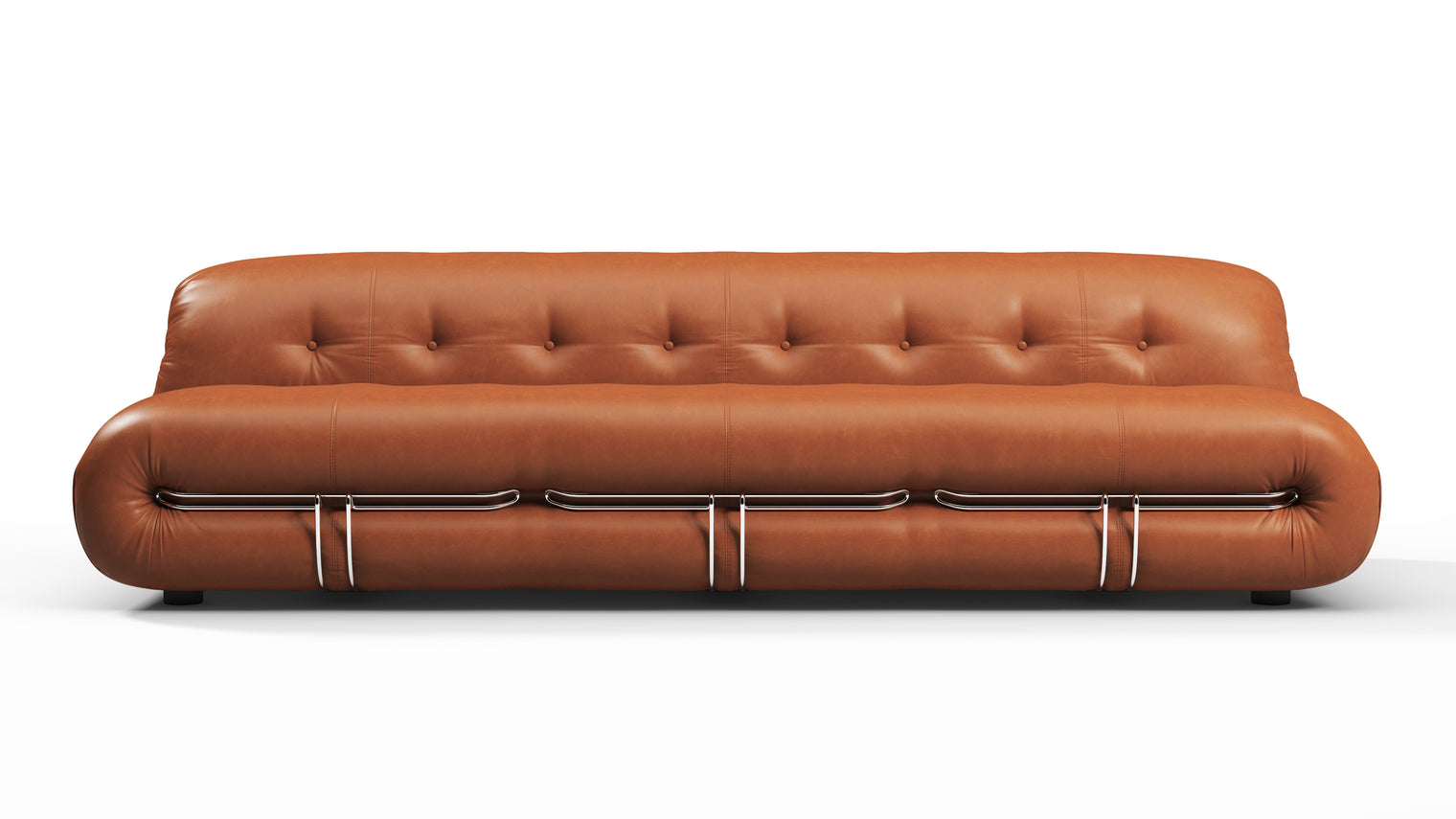 Soriana - Soriana Three Seater Sofa, Tan Premium Leather