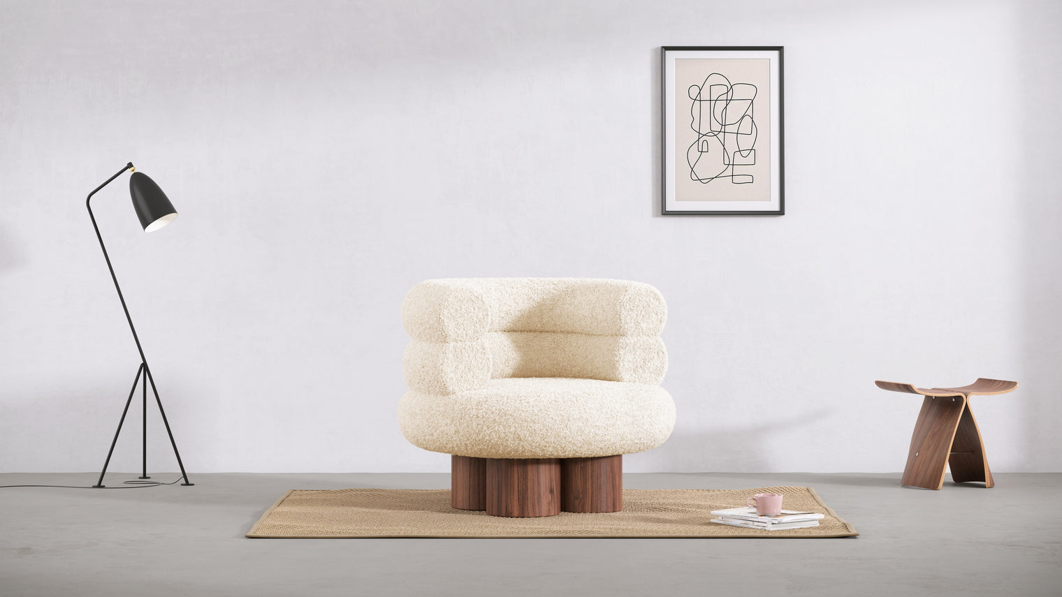 Lana - Lana Chair, White Sherpa