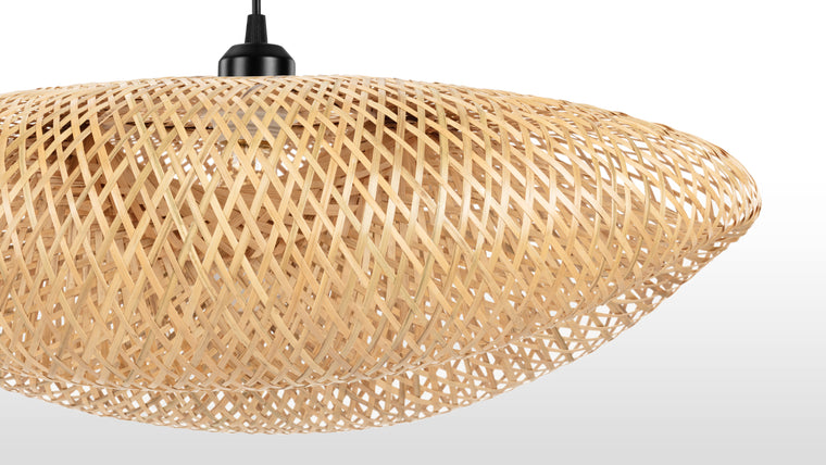 Ambient Charm | The woven rattan gently diffuses light, casting a warm and inviting ambient glow. Whether you're enjoying a quiet evening at home or entertaining guests, this light provides the perfect level of illumination.
