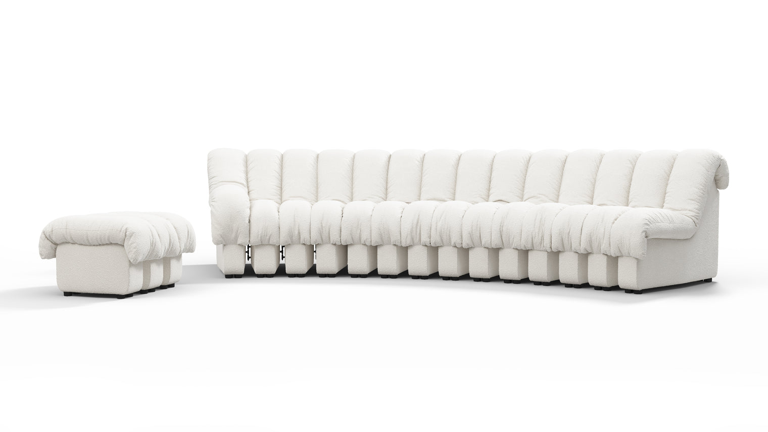 DS 600 - DS 600 Sectional Sofa, Combination 2, Left Arm, White Boucle