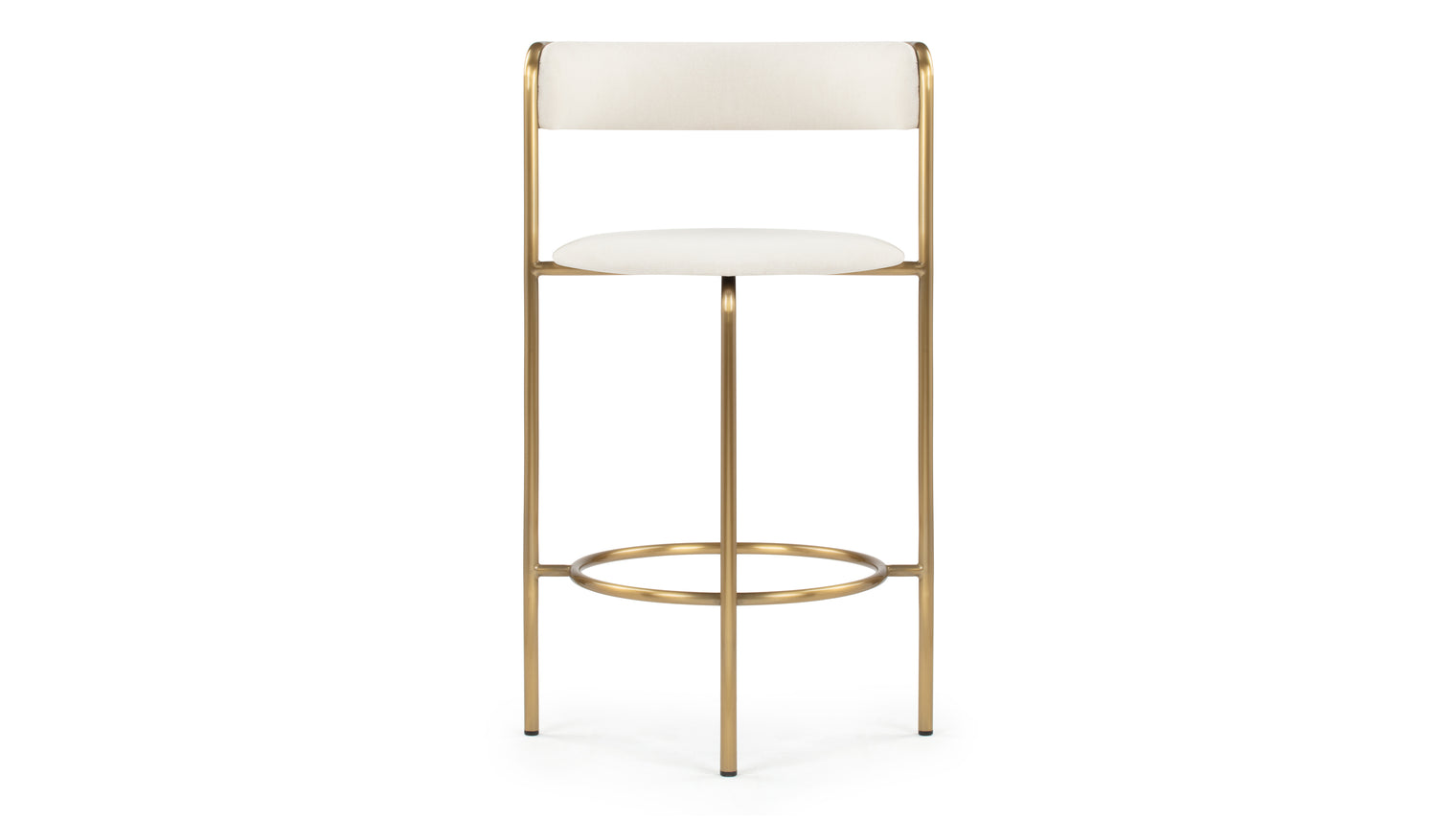 Demi - Demi Bar Stool, Oatmeal Brushed Weave and Brass