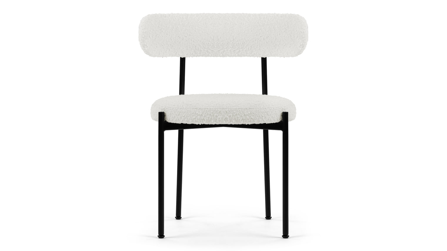 Mila - Mila Dining Chair, Pearl Boucle