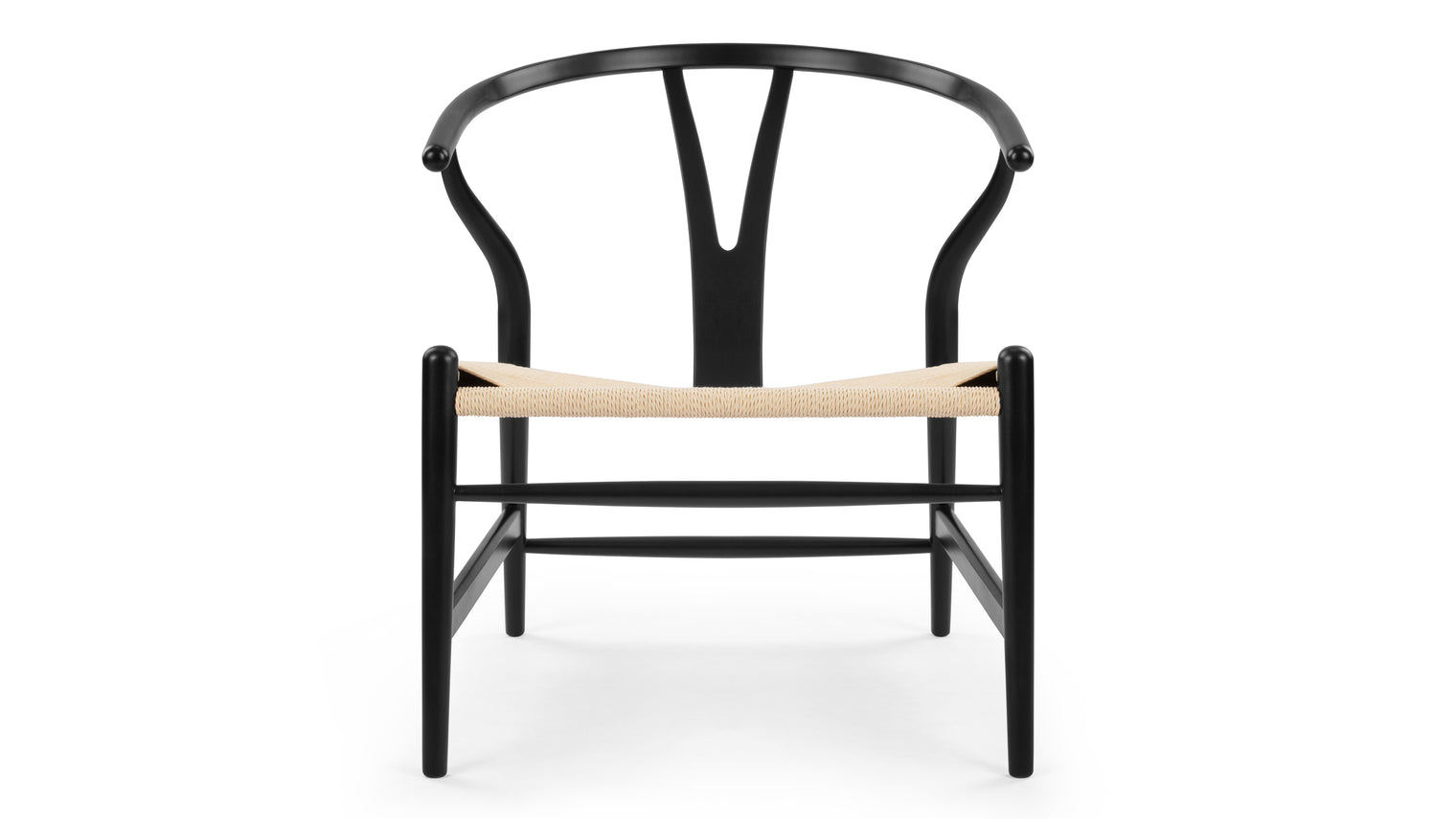 Wish - Wish Lounge Chair, Black with Natural Seat