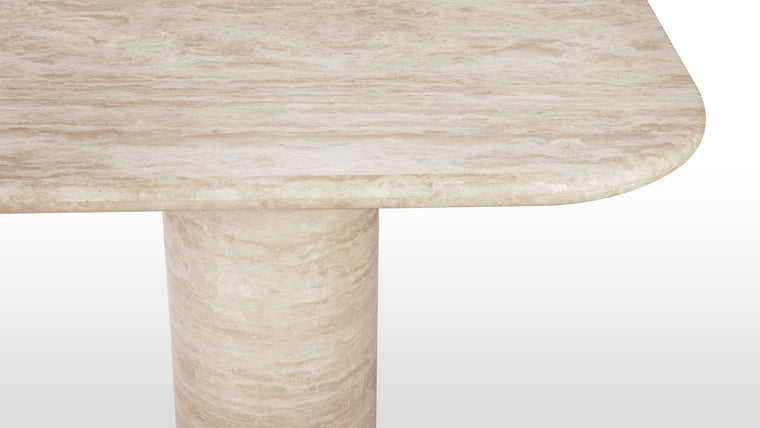 Enduring Elegance | Durability meets style with the Cato Dining Table, as travertine proves its resilience over time. The natural variations in the stone only enhance its charm, ensuring that this table remains a timeless centerpiece in your home for years to come.
