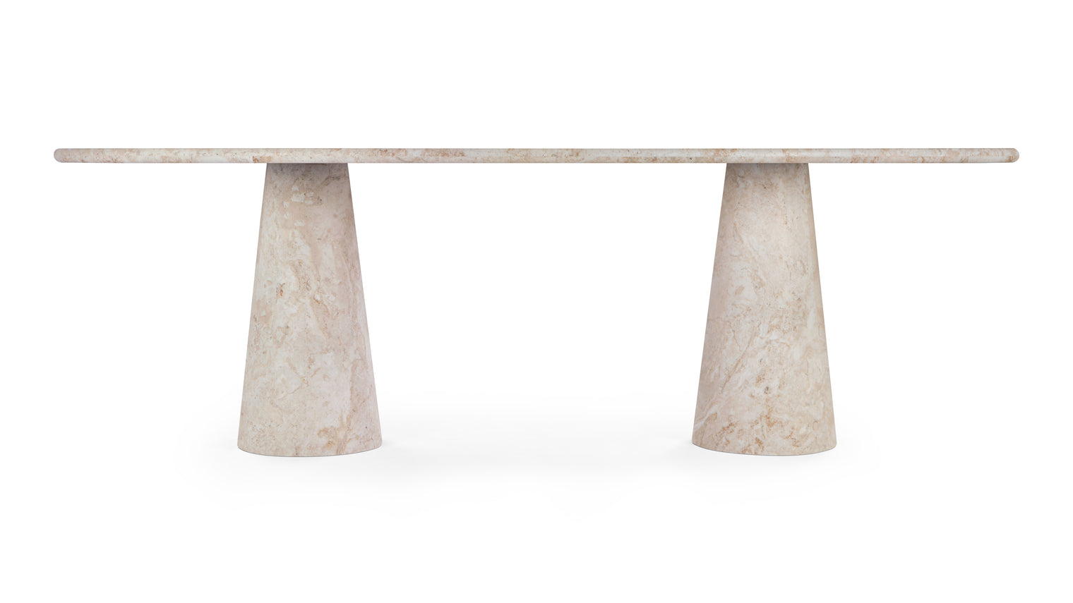 Astora - Astora Oval Dining Table, White Travertine