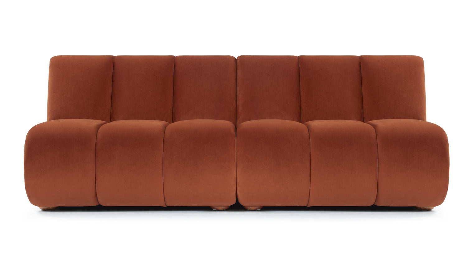 River - River Sectional, Three Seater Sofa, Russet Plush Velvet