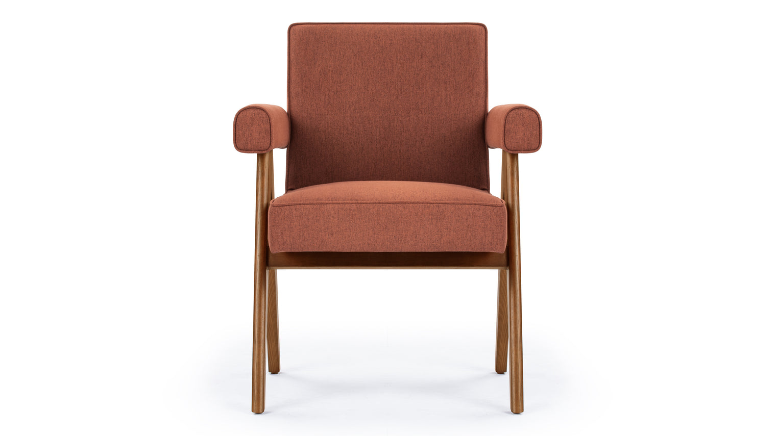 Jeanneret - Jeanneret Upholstered Armchair, Burnt Red Weave