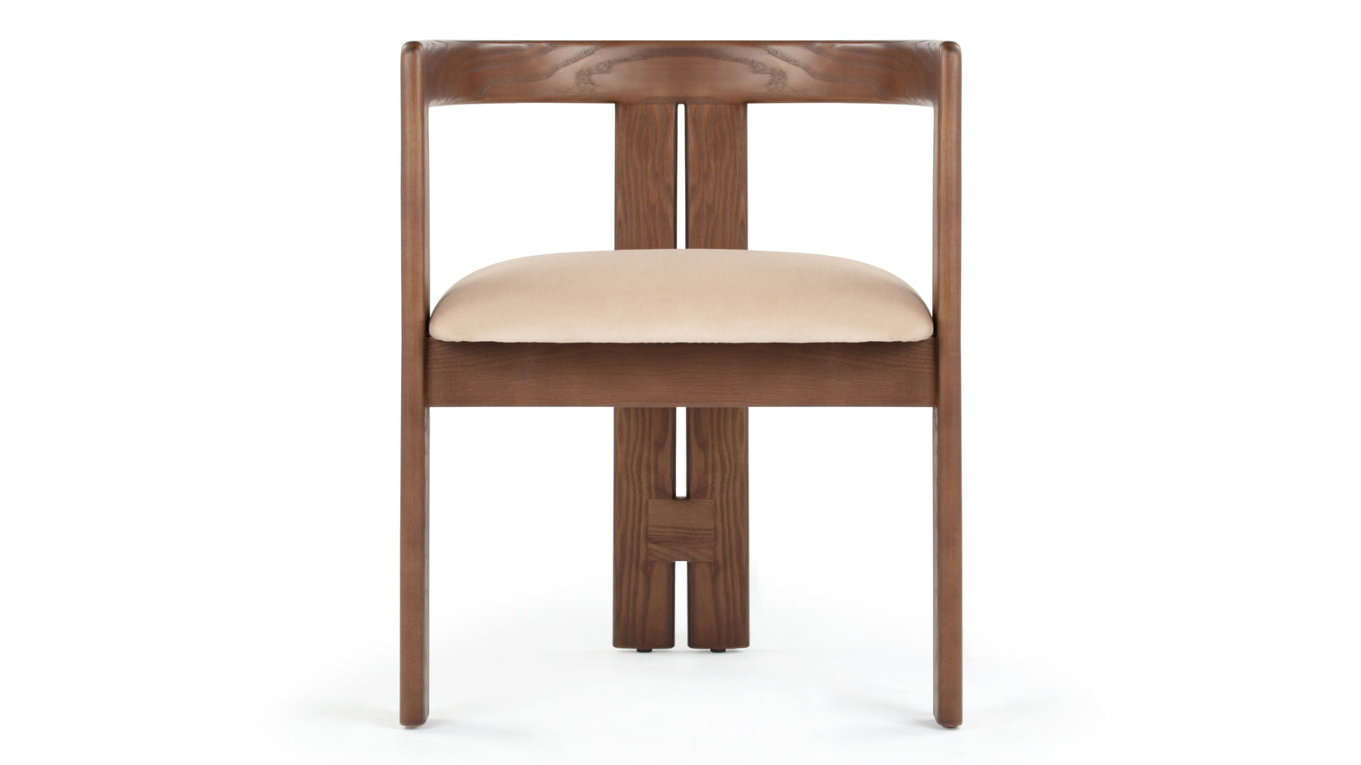 Rose - Rose Dining Chair, Mushroom Velvet and Walnut