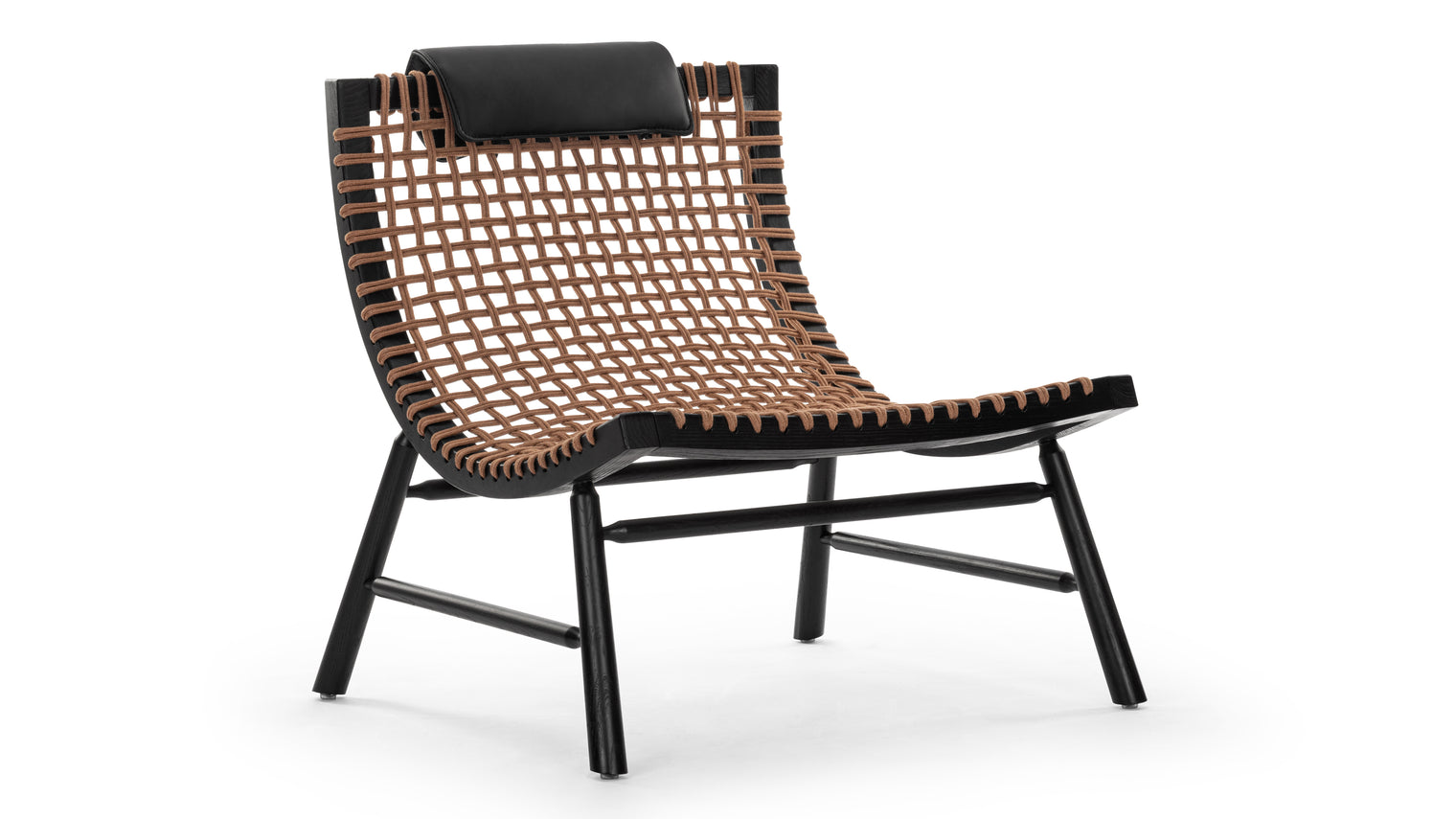 Suko - Suko Lounge Chair, Natural Cord and Ink Black Vegan Leather