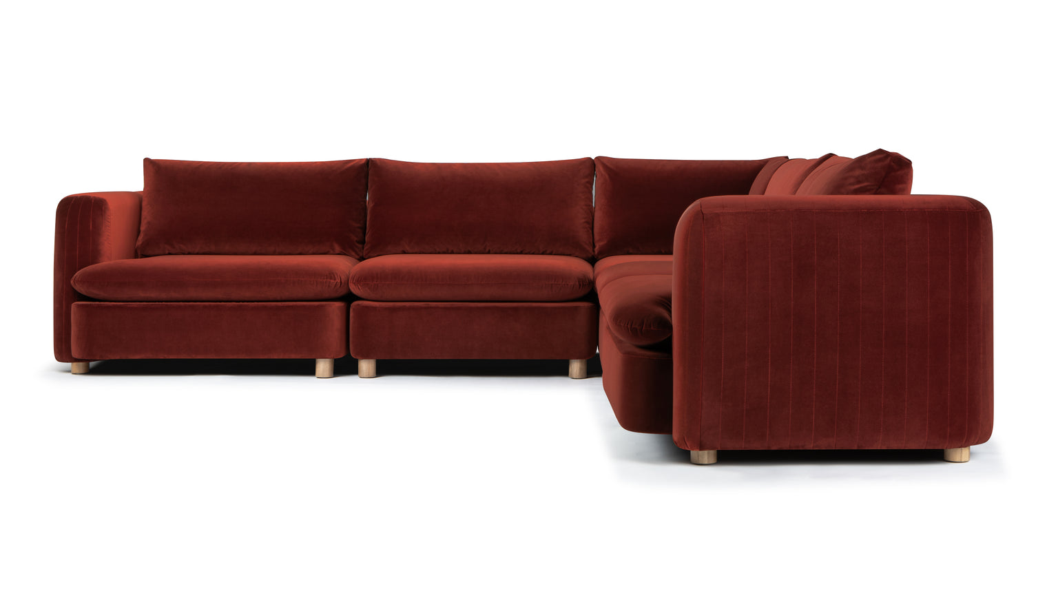 Morrell - Morrell Sectional, Right Corner, Garnet Velvet