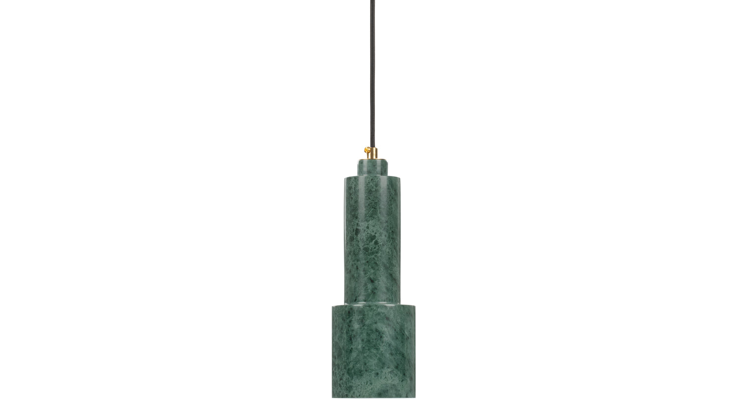 Spotlighted Style | The Berlin Pendant Light exudes a sophisticated elegance with its rich green marble and brass accents. Its natural veining and sleek silhouette create a striking visual impact, perfect for enhancing contemporary and classic decors alike.
