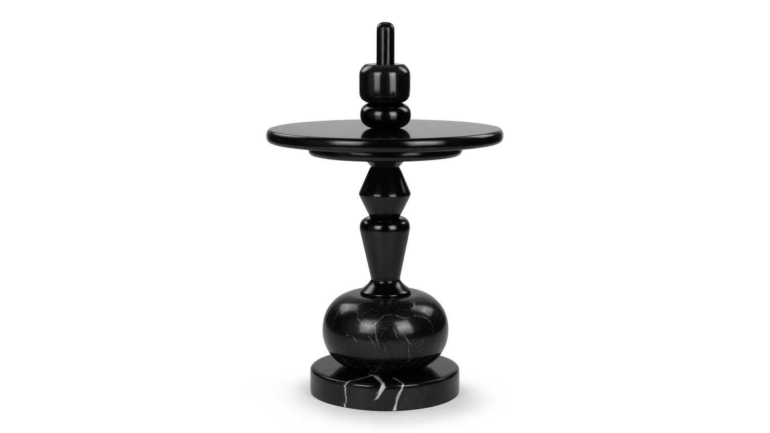 Moko - Moko Side Table, Black and Marble