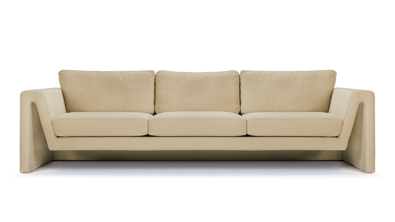 Effortless Elegance | The Amore Sofa exudes a cozy yet refined aesthetic, blending a minimalist frame with luxurious velvet upholstery, making it ideal for a warm, inviting ambiance with a touch of elegance. Its clean lines and subtle curves add a timeless sophistication that elevates any room’s decor.
