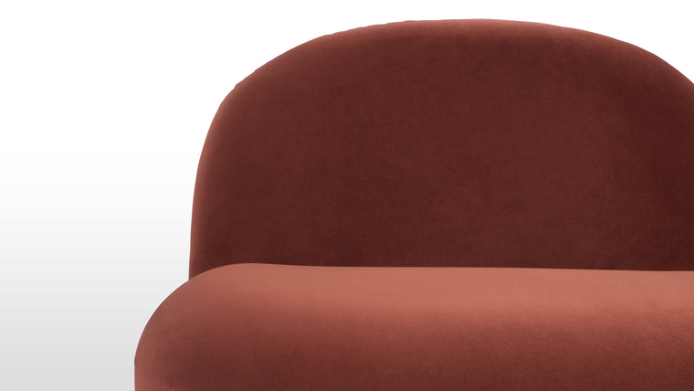 SOFT AND CURVACEOUS | With its low slung seat and organic shape, the Palais chair provides ultimate comfort and laid-back luxury. Featuring soft cushioning on a fixed base, this chair is the perfect companion to your living space.
