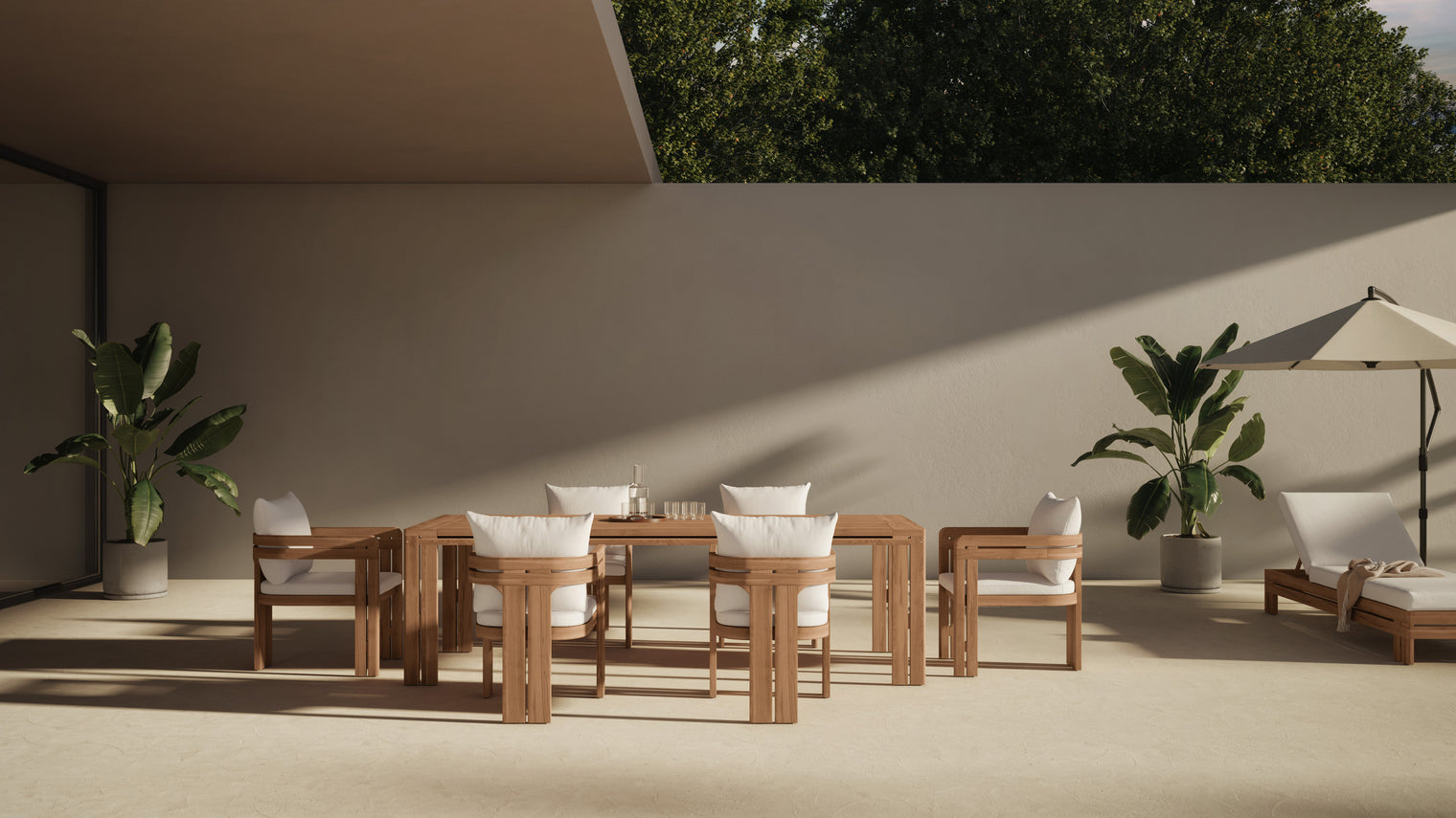 Lusso - Lusso Outdoor Dining Table, Natural Teak