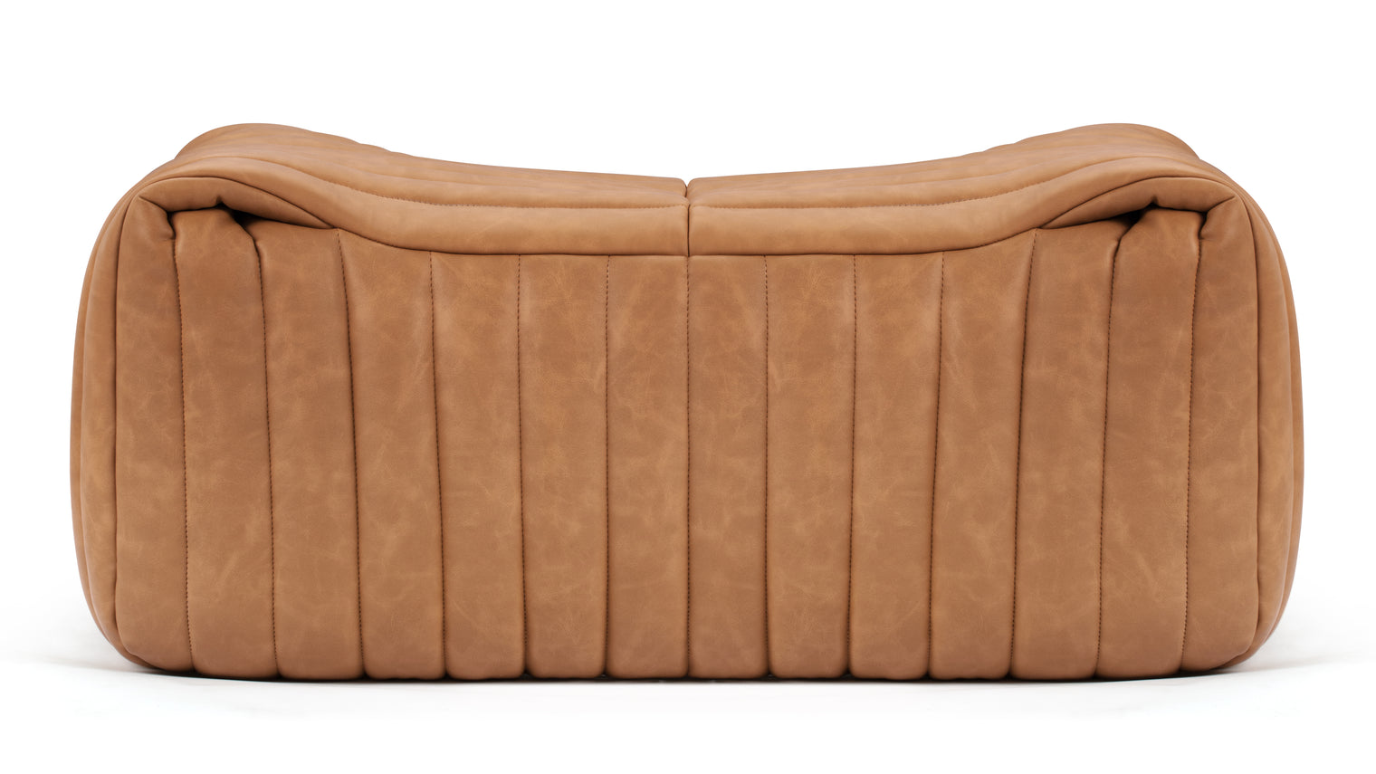 Sandra - Sandra Ottoman, Tan Vegan Leather