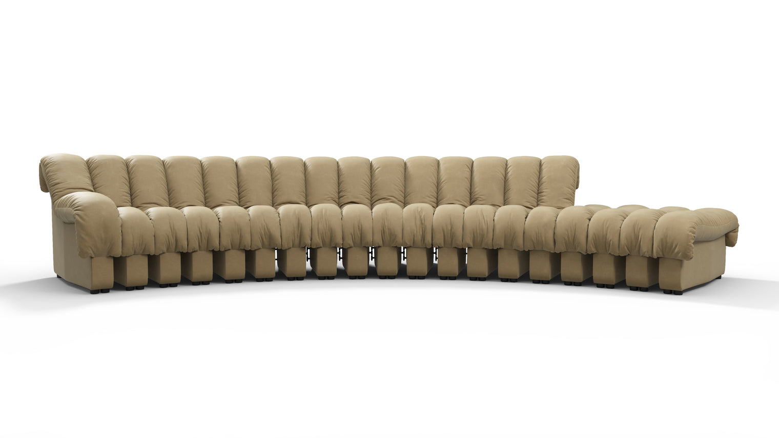 Chic Sectional | Introducing the DS 600 Sofa, an icon of avant-garde design and a true testament to the visionary design. Inspired by designs of the 1970s, this sofa revolutionizes the concept of modular seating, pushing boundaries and redefining the possibilities of contemporary furniture.
