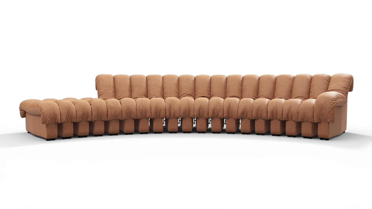 Chic Sectional | Introducing the DS 600 Sofa, an icon of avant-garde design and a true testament to the visionary design. Inspired by designs of the 1970s, this sofa revolutionizes the concept of modular seating, pushing boundaries and redefining the possibilities of contemporary furniture.
