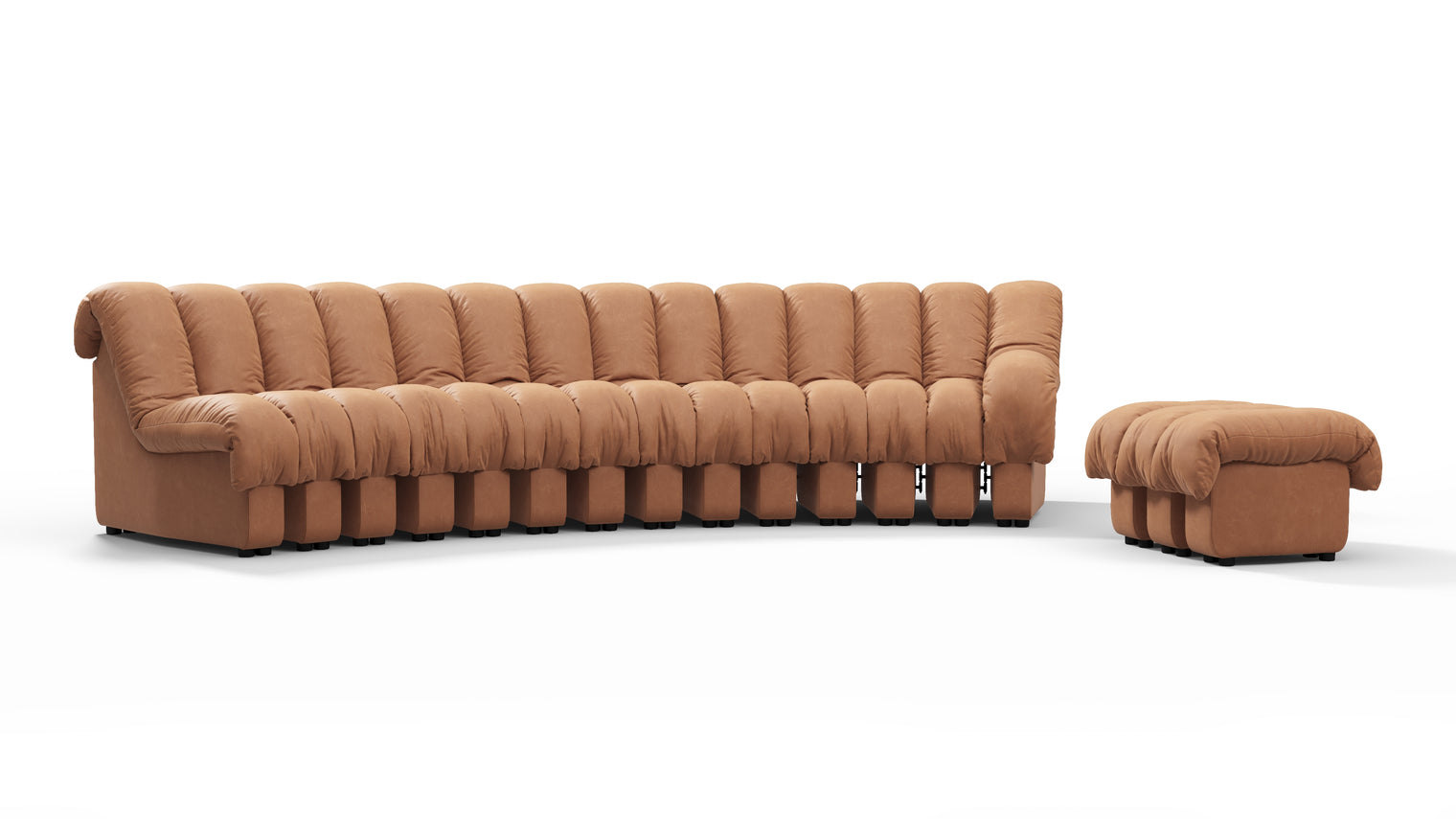 Chic Sectional | Introducing the DS 600 Sofa, an icon of avant-garde design and a true testament to the visionary design. Inspired by designs of the 1970s, this sofa revolutionizes the concept of modular seating, pushing boundaries and redefining the possibilities of contemporary furniture.
