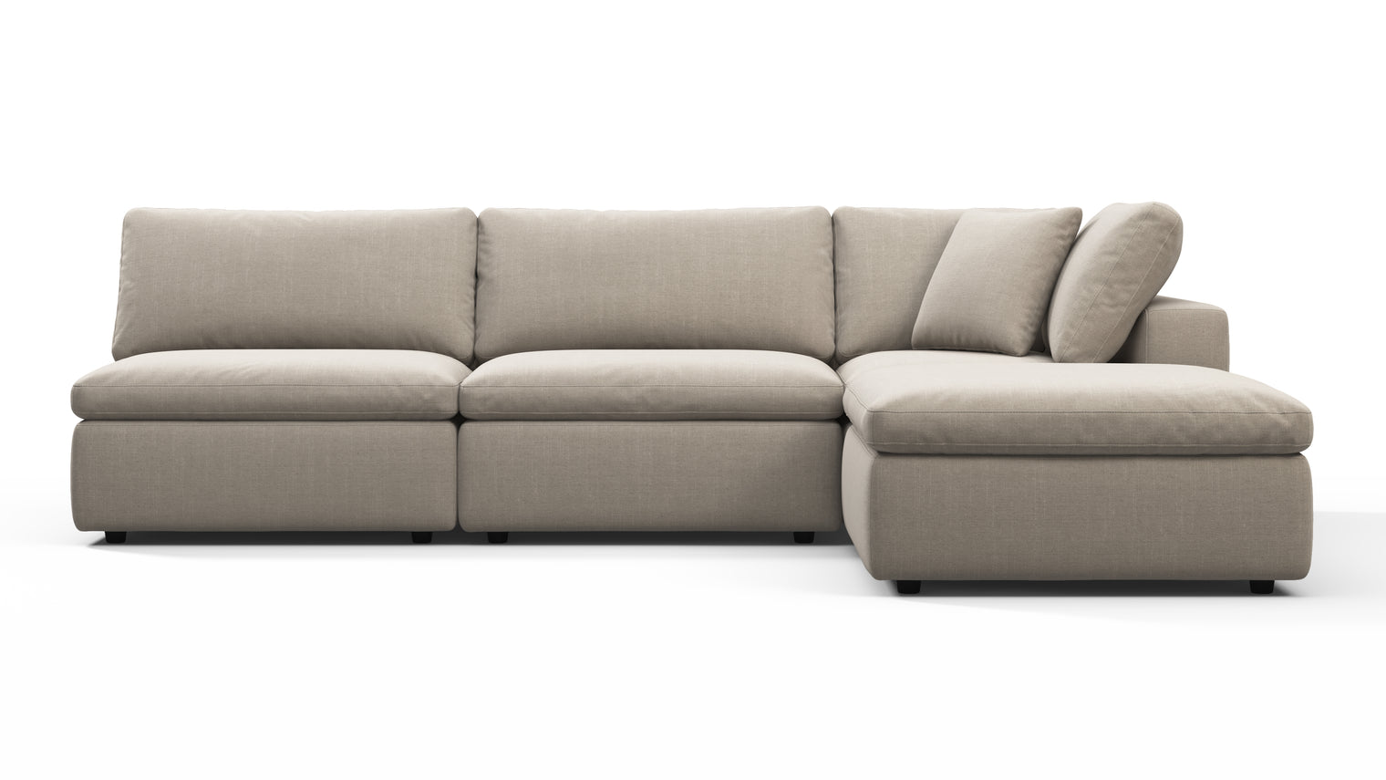 TAILORED AESTHETIC | Whether your style leans towards contemporary, traditional, or eclectic, the Sky Sofa effortlessly adapts to design preferences. Its neutral color palette serves as a canvas for creativity, allowing for accessorizing with bold accent pillows, throws, or statement coffee tables to make it truly unique.
