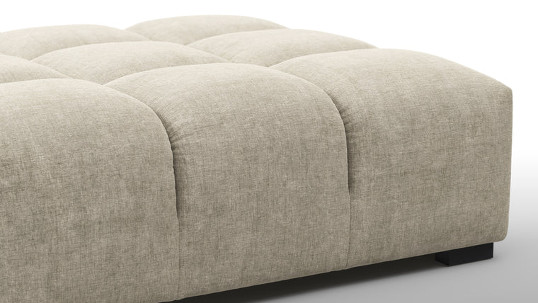 SUPERIOR COMFORT | Designed with the easy-going, informal ethos of the 1970s in mind, the Tufted modules are generously proportioned, coming together in a bench-like base with barely-there connections, allowing plenty of room for you to lean back and curl up in comfort.
