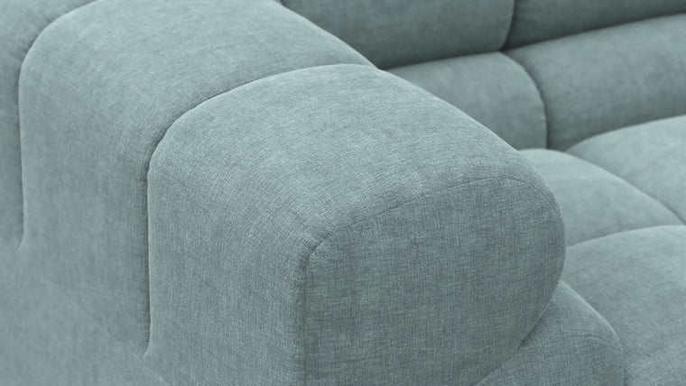 SUPERIOR COMFORT | Designed with the easy-going, informal ethos of the 1970s in mind, the Tufted modules are generously proportioned, coming together in a bench-like base with barely-there connections, allowing plenty of room for you to lean back and curl up in comfort.
